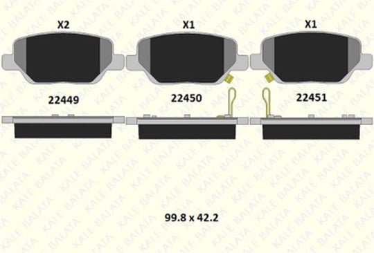 FREN BALATASI ARKA FIAT EGEA SEDAN FASTBACK ESTATE 1.3D 1.4 1.6D 22449 173 05 MSH KD13