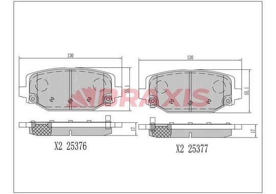 FREN BALATASI ARKA FREEMONT 2.0 CHRYSLER GRAND VOYAGER V RT 3.6 11> VOYAGER 2.8 11>14