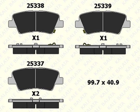 FREN BALATASI ARKA HYUNDAI ACCENT IV BLUE ACCENT IV SEDAN ELANTRA GRANDEUR İ20 İ20 ACTIVE İ20 COUPE İ30 İ30 COUPE İ30 CW İ40 İ40 CW SONATA V TUSCON 25337 157 05 ANS KD13 2533715705ANSKD13