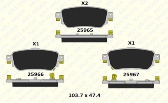 FREN BALATASI ARKA NISSAN QASHQAI II X-TRAIL 25965 151 05 ANS KD13 2596515105ANSKD13