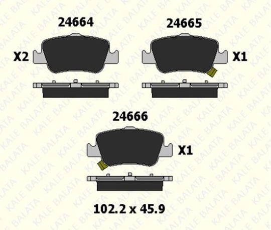 FREN BALATASI ARKA TOYOTA AURİS TOURING COROLLA 24664 165 15 ANS KD13 2466416515ANSKD13