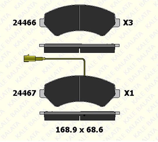 FREN BALATASI ÖN CITROEN JUMPER DUCATO BOXER MİNİBÜS/OTOBÜS PANELVAN/VAN PLATFORM ŞASİ 24466 190 25 ANS KD20 2446619025ANSKD20