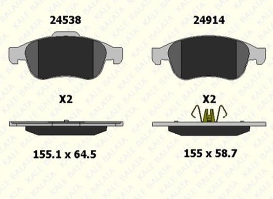 FREN BALATASI ÖN DACIA DOKKER DOKKER EXPRESS DUSTER DUSTER PANEL VAN LODGY SANDERO II III ARKANA CLIO V EXPRESS FLUENCE MEGANE CC MEGANE III SECENIC CAPTUR GRAND SCENİC III KANGOO III MODUS GRAND MODUS ZOE 24914 180 05 ANS KD13 2491418005ANSKD13