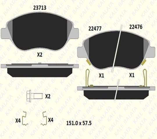 FREN BALATASI ÖN FIAT EGEA HATCHBACK SEDAN SW 22476 194 15 MSH KD13