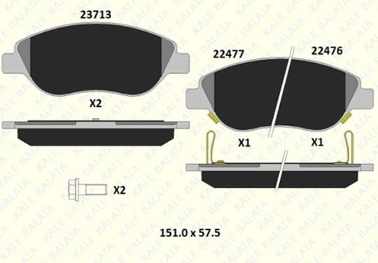 FREN BALATASI ÖN FIAT EGEA HATCHBACK SEDAN SW 22476 194 05 MSH KD13