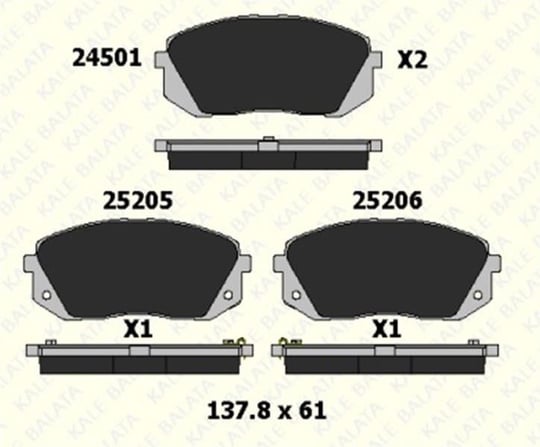FREN BALATASI ÖN HYUNDAI HYUNDAI I40 İX35 TUCSON SONATA VII 25205 175 05 ANS KD13 2520517505ANSKD13