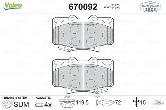 FREN BALATASI ÖN LAND CRUISER 2.4 84>96 LAND CRUISER 80 4.0-4.2D 90>97