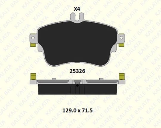 FREN BALATASI ÖN MERCEDES A SERİSİ (W176) B SERİSİ (W246 W242) CLA COUPE (C117) 25326 192 14 MSH KD11 2532619214MSHKD11