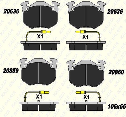 FREN BALATASI ÖN RENAULT CLİO - EXPRESS - R5 FİŞLİ 20635 180 05 ANS KD13