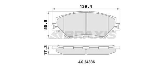 FREN BALATASI ON TOYOTA COROLLA 07-12 AURIS 07-12 URBAN CRUISER 09-> / TREZIA 10-> RAV4 06->