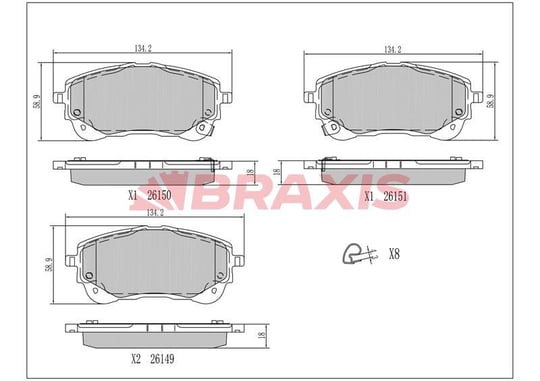 FREN BALATASI ON TOYOTA COROLLA 1.6 BENZINLI - 1.8 HIBRIT 2019-> YARIS CROSS 2019->