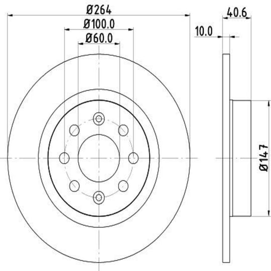 FREN DISK ARKA  264-4 ( FIAT: GRANDE PUNTO 1.9 MTJ 05 -)