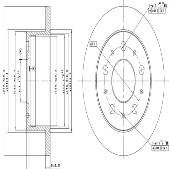 FREN DISK ARKA DUZ 280-5 ( FIAT: DUCATO 04 -  / PEUGEOT: BOXER JUMPER 04 - ) 