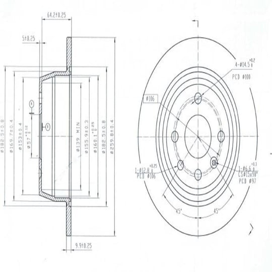FREN DISK ARKA -(OPEL : ASTRA F 1992>1998 OPEL : VECTRA A 1988>1995   )