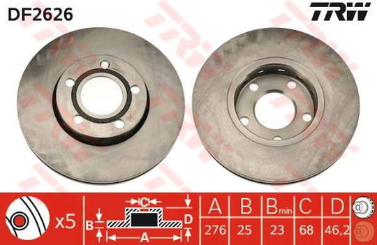 FREN DISK AUDI-100 VW(89-90)200(84-90) ON HK