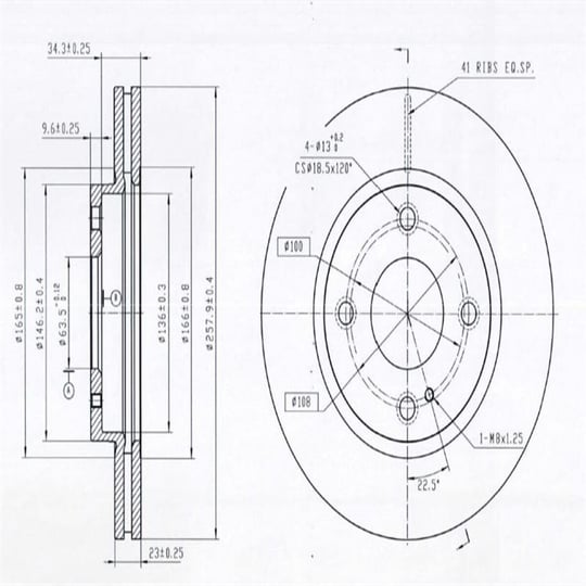 FREN DISK ON HAVA KANALLI 258-4-(FORD : FIESTA  2008> )