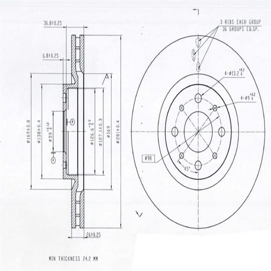 FREN DISK ON HAVA KANALLI 281-4 ( FIAT: BRAVO STILO 07 )  