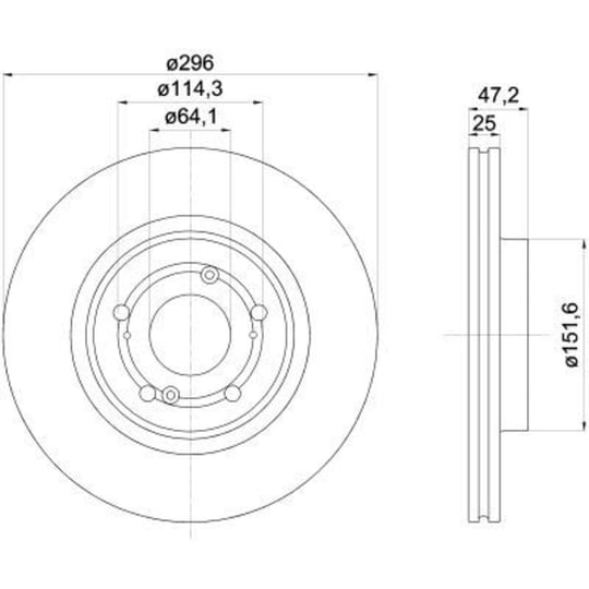 FREN DISK ON HAVA KANALLI 296-5 ( HONDA: ACCORD 08 >15 )