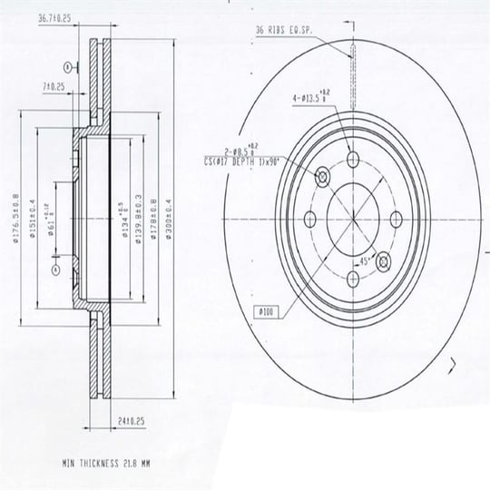 FREN DISK ON HAVA KANALLI 300-4-(RENAULT : SCENIC II 2003>2008    )