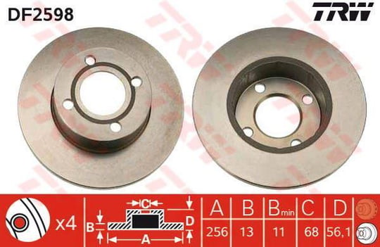 FREN DİSKİ AUDI 80 1.6 1.9TD.TDI