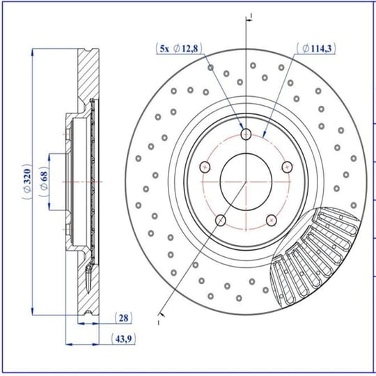 FREN DISKI ON [320 /28-26 MM] (NISSAN X-TRAIL 1.6 DCI 14-/ X-TRAIL 1.6 DIG 15-)PERFORMANS
