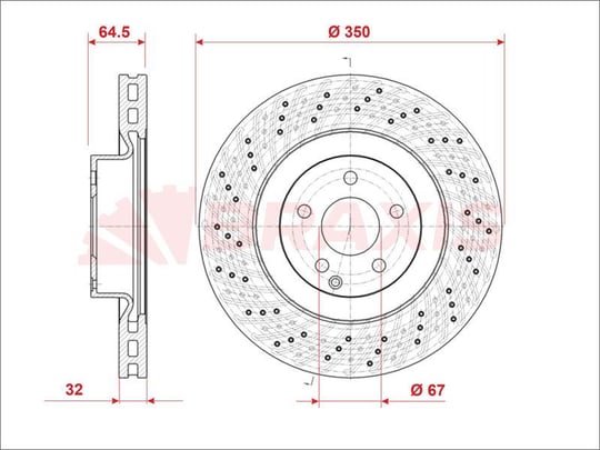 FREN DISKI ON (AMG SPOR TIP, KOD: 950/951) S-CLASS W221 06>13 C216 06>13