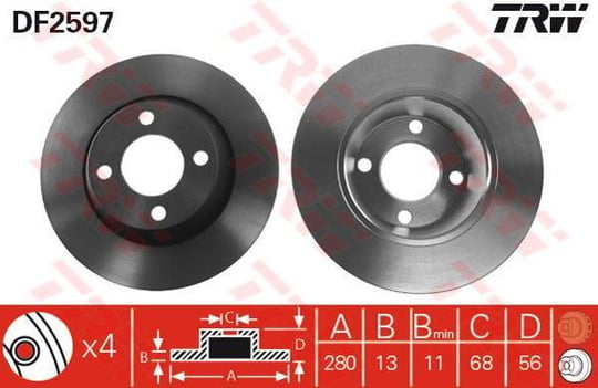 FREN DİSKİ ÖN AUDI 80 16.19TD 20 91>95 