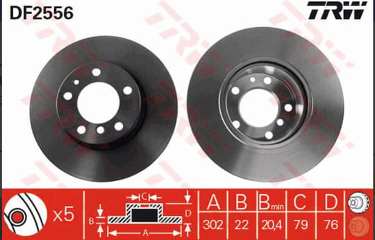 FREN DISKI ON HAVALI 302MM BMW 5 SERIE E34 E46