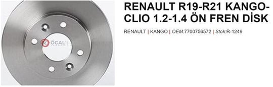 FREN DİSKİ ÖN R19-R21 KANGO-CLIO 1.4 7700756572