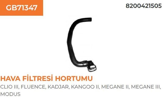 HAVA FİLTRESİ HORTUMU RENAULT KANGOO II 1,5 DCI 82