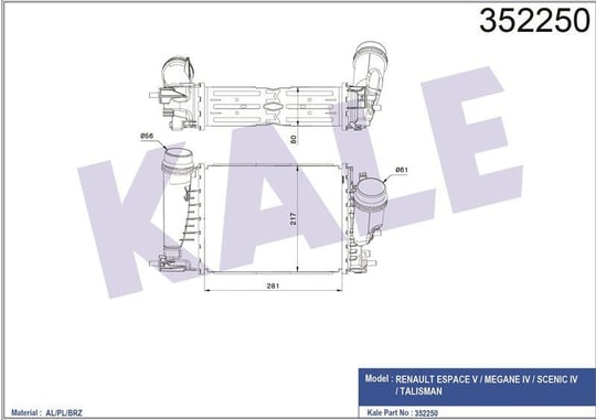 INTERCOOLER TURBO RADYATÖRÜ ESPACE V MEGANE IV SCENIC IV TALISMAN 1.6 DCI 1.6TCE 15>