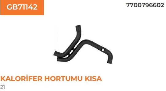 KALORİFER HORTUMU KISA RENAULT R 21 CONCORDE 77007