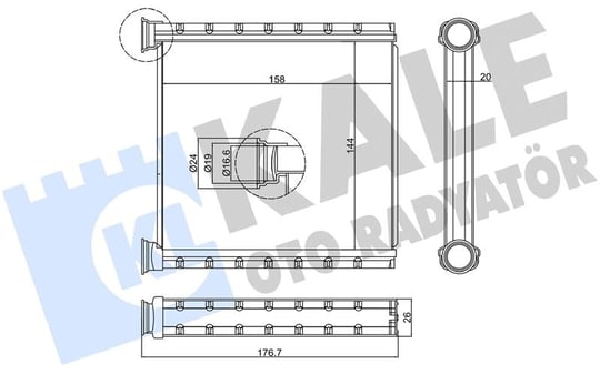 KALORİFER RADYATÖRÜ CHEVROLET SPIN 16=> (BORUSUZ) (BORUSUZ) [BRAZING AL/AL] [20 MM]
