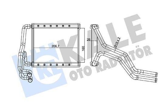 KALORİFER RADYATÖRÜ HYUNDAI ELANTRA VI 1.6 1.6D 2.0 15=> BORULU [BRAZING AL/AL] [160X206.7X26]