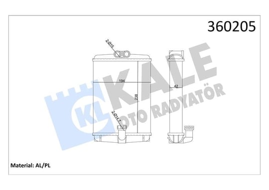 KALORİFER RADYATÖRÜ MERCEDES BENZ E-CLASS W210 E20 0-430/T E220-320T E200-320CDI/D/TURBO D E50-E55/T AMG 96<32 CLK C208 200/430 97<02 55 AMG 99<02 BORUSUZ MEKANİK 238×194X42 AL/MKNK
