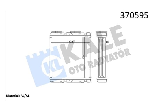 KALORİFER RADYATÖRÜ NİSSAN PICK UP D22 2.4D 2.5D 9 8<05 SKYSTAR 2.5D 4×4 01=> AT/MT BRAZING AL/AL 26MM AL/AL 26 MM