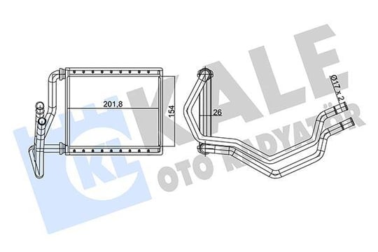 KALORİFER RADYATÖRÜ TOYOTA CAMRY 2.5 3.5 11=> HIGHLANDER KLUGER SIENNA VENZA - LEXUS RX 350 AWD 08<15 BORULU [BRAZING AL/AL] [154X201.8X26]