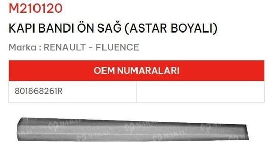 KAPI BANDI ÖN SAĞ ASTAR BOYALI FLUENCE