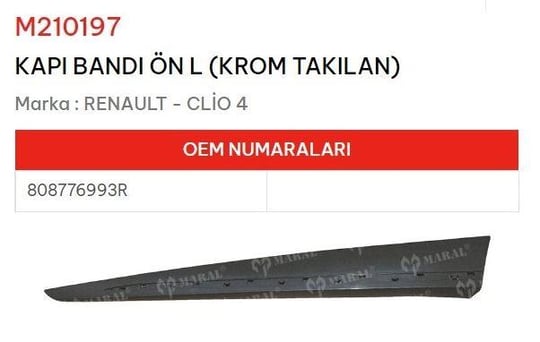 KAPI BANDI ÖN SOL KROM TAKILAN CLİO IV