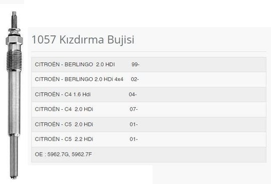 KIZDIRMA BUJİSİ CİTROEN C4
