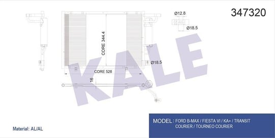 KLİMA RADYATÖRÜ COURIER 1.5 TDCI 14> KA 1.2 VTI 16> 
