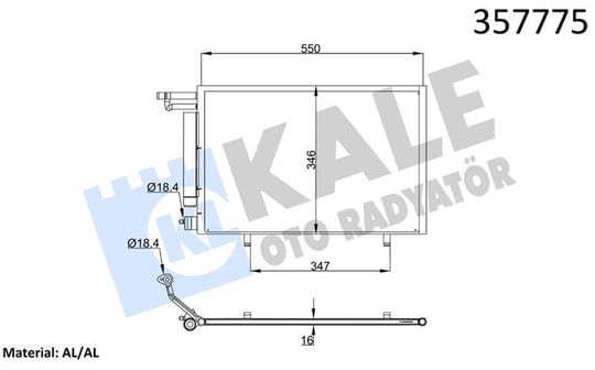 KLİMA RADYATÖRÜ FORD B-MAX 12=> FIESTA VI 08=> 1.2 5 1.4 1.5TDCI 1.6TI KURUTUCU İLE BRAZING AL/AL 530×345×16 AL/AL