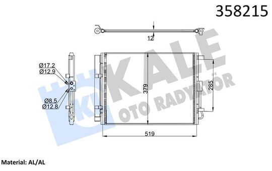 KLİMA RADYATÖRÜ HYUNDAI İ30 ELANTRA V - KIA CEED P RO CEED 1.4/1.6CRDI 12=> KURUTUCU İLE BRAZING AL/AL 503×380×12 AL/AL