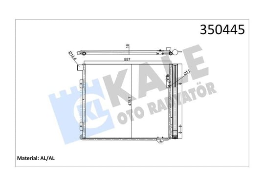 KLİMA RADYATÖRÜ MAN MAN TGL TGM 05=> KURUTUCU İLE AL/BRZ 537×478,7×16