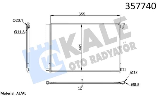 KLİMA RADYATÖRÜ MERCEDES BENZ C-CLASS W205,C205,S2 05 14=> CLS C257 17=> E-CLASS W213,S213 16=> S-CLASS W222,V222,X222,C217 14=> V-CLASS VITO W447 19=> KURUTUCUSUZ BRAZING AL/AL 639×440×12 AL/AL