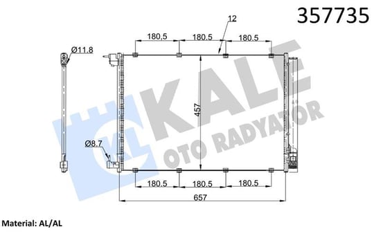 KLİMA RADYATÖRÜ MERCEDES BENZ C-CLASS W205,C205,S2 05 14=> CLS C257 18=> E-CLASS W213,S213 16=> S-CLASS W222,V222,X222 13=> A217,C217 14=> V-CLASS VITO W447 19=> KURUTUCUSUZ BRAZING AL/AL 641×457×12 AL/AL