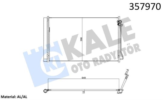 KLİMA RADYATÖRÜ MERCEDES BENZ SPRINTER 3-T,3.5-T,4 -T 18=> V-CLAAS VITO VITO MIXTO W447 14=> MARCO POLO W447 15=> KURUTUCU İLE BRAZING AL/AL 633×398×12 AL/BRZ 4478350070 / A4478350070