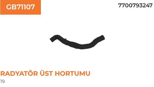 KLİMALIRADYATÖR HORTUMU ÜST R19 1.9D