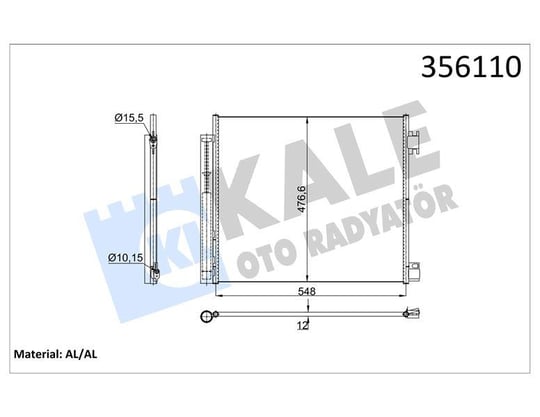 KONDENSER RENAULT KADJAR KOLEOS ESPACE 15=> - NISS AN QASHQAI X-TRAIL 13=> 1.2 1.5/1.6DCI (12V) (KURUTUCULU) [12MM] AL/BRZ