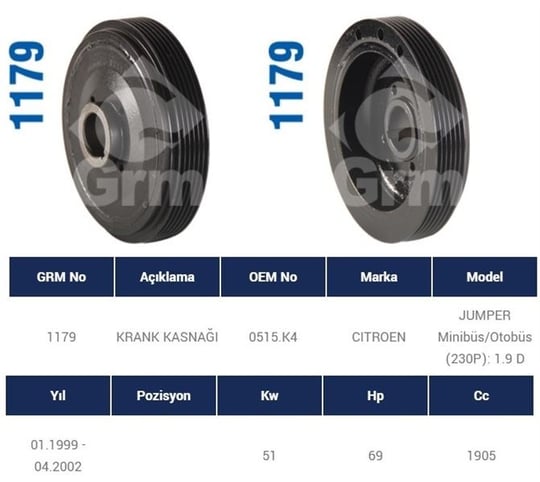 KRANK KASNAĞI JUMPER KASTEN230L DUCATO BUS230